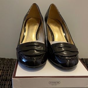 Coach Patent Leather Brown Heels